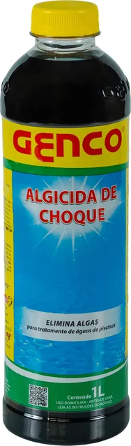 Frasco de 1 litro do Algicida de Choque da Genco