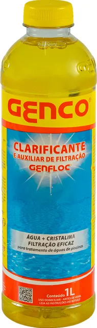 Frasco de 1 litro do clarificante Genfloc da Genco