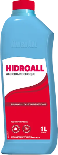 Frasco de 1 litro do Algicida de Choque da Hidroall