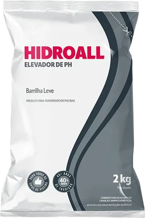 Pacote de 2 kg do Elevador de pH (barrilha leve) da Hidroall