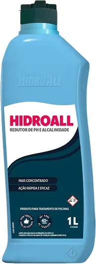 Frasco de 1 litro do Redutor de pH e Alcalinidade da Hidroall